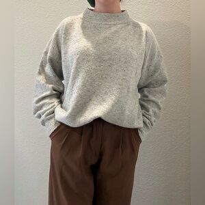 Gray Speckled Mock Turtle Neck Sweater